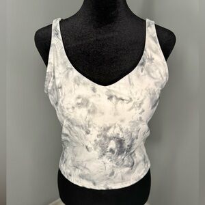 Cloudy Marble Athletic Crop Tank Top - XL